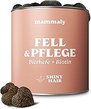 mammaly Fellpflege Leckerlis Hund mit Bierhefe & Biotin 325g – Shiny Hair Snacks gegen Haarausfall & Juckreiz Hunde mit Probiotika – Vitamin Komplex (C, E, D3, Beta-Carotin, Zink) für glänzendes Fell