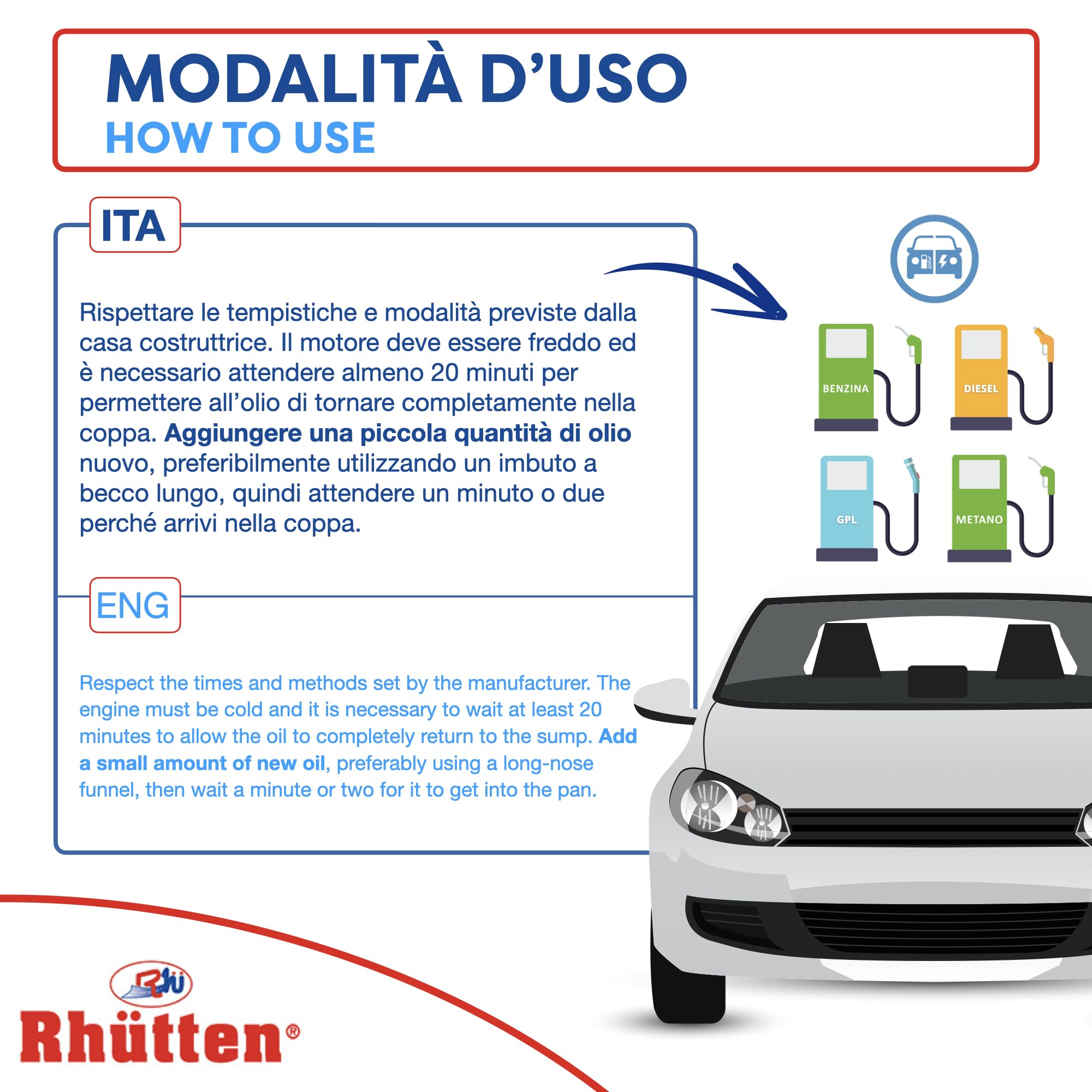 Rhutten, Olio Motore 10W40, Auto, Semi Sintetico, Benzina, Diesel, Gpl, Auto Ibride, 4L