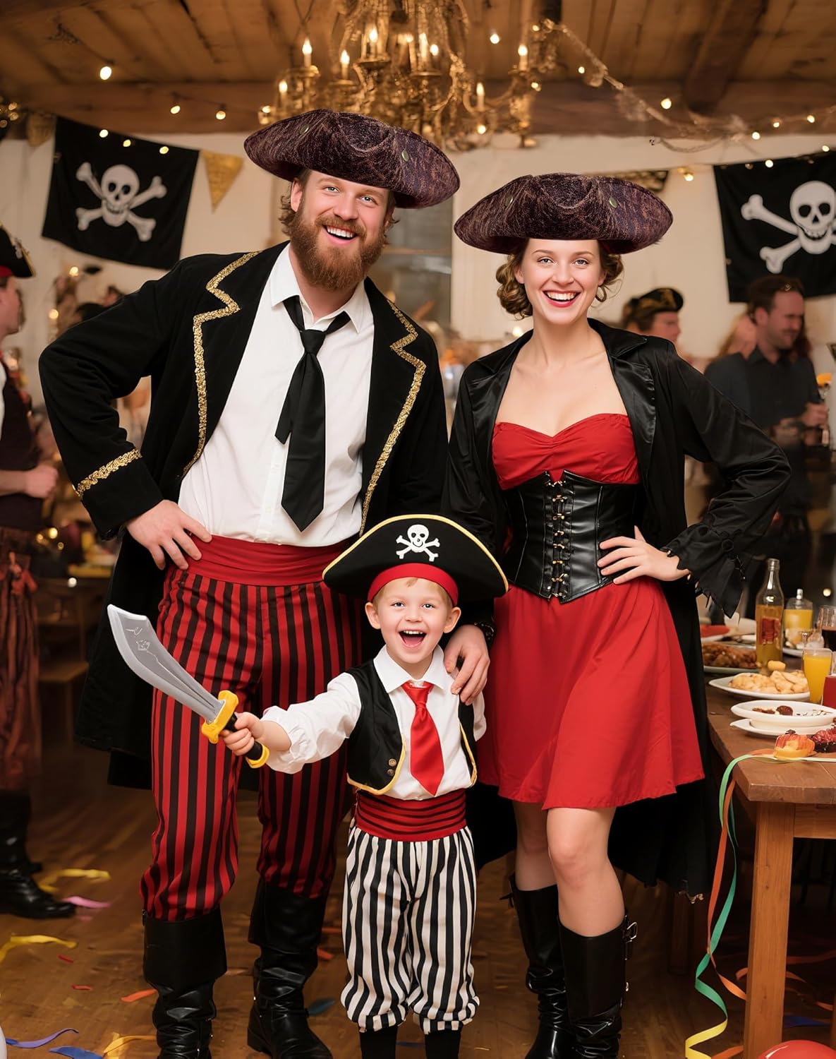 Adult Brown Tricorn Pirate Hat for Halloween Costume Accessories - Sturdy Box Packaging - for Women Men Kids - Image 6