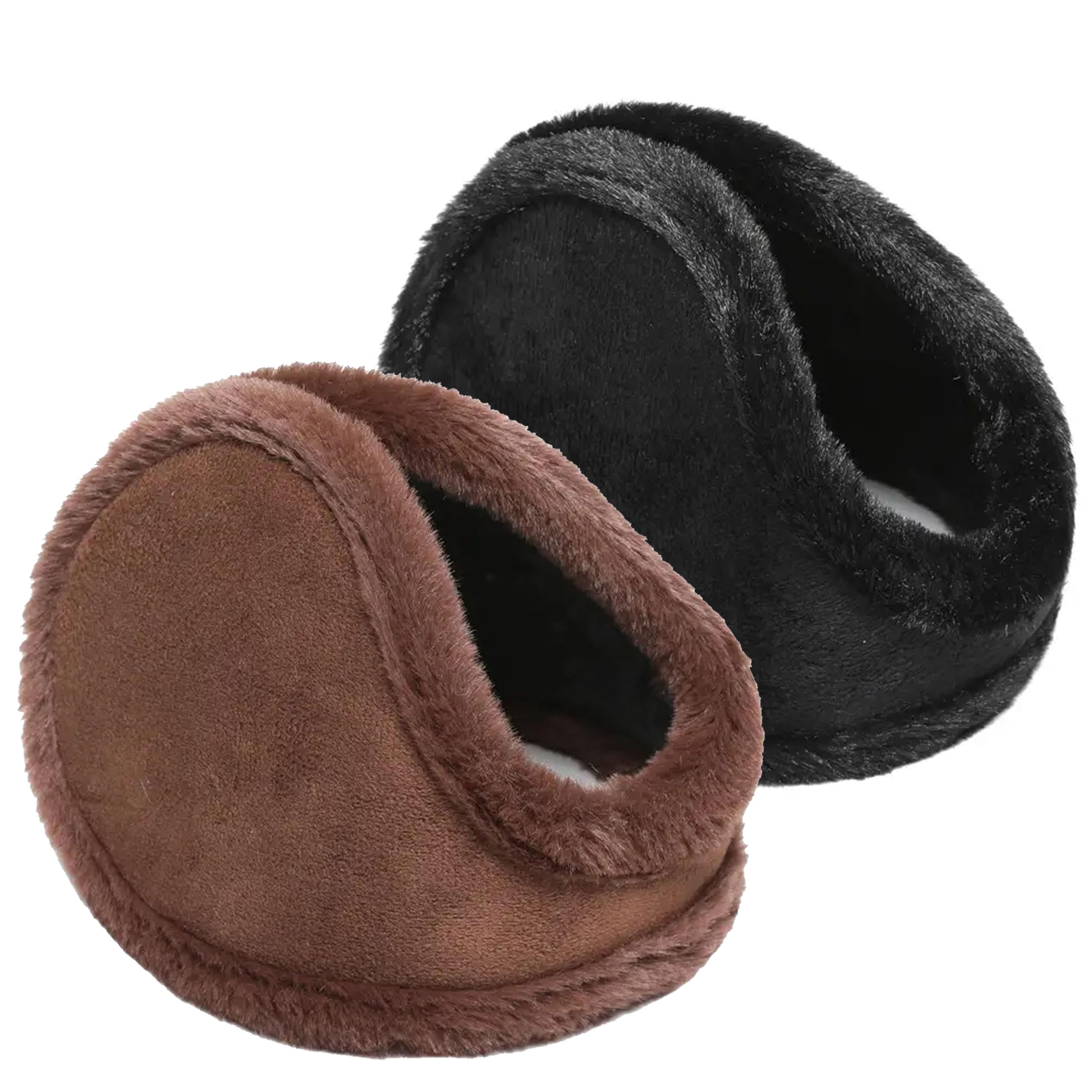 Ultra-Soft PLUSH Earmuffs for All-Day WARMTH and COMFORT - Ideal for Men, Women, and Kids Above 12 Years - Easy SLIP-On Design for Instant EAR Protection(pack of 2)