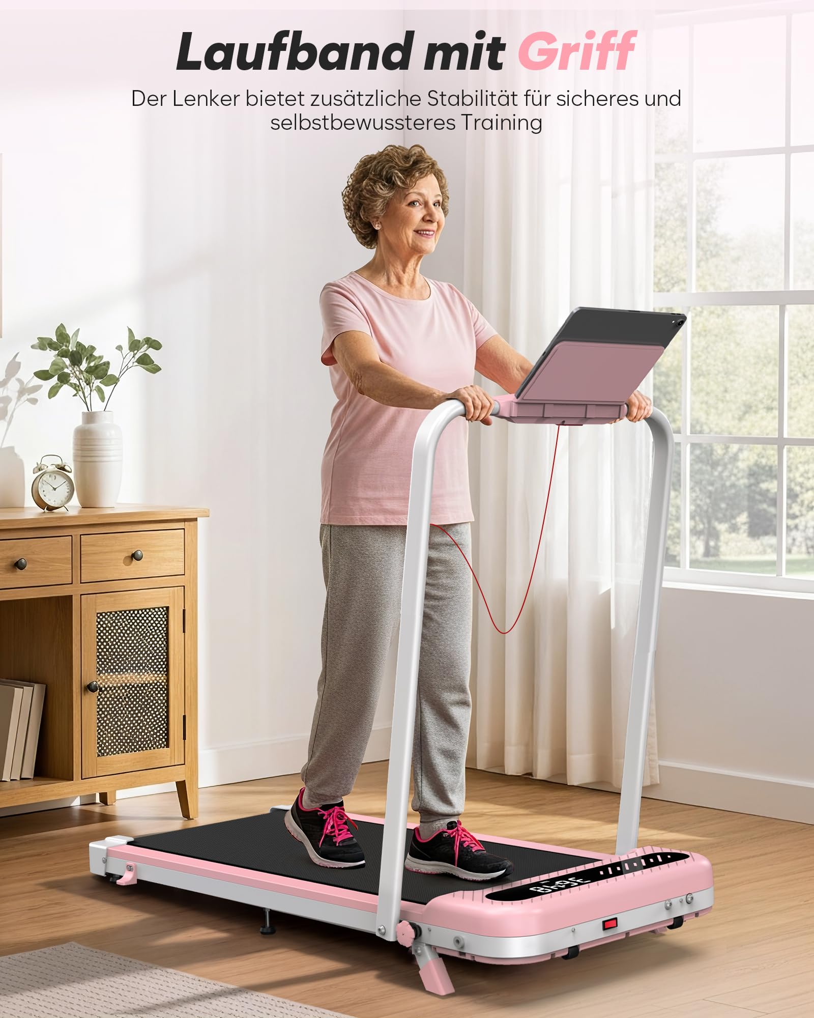 Cardirun Laufband für Zuhause Klappbar, 6 in 1 Walking Pad mit 10% Steigung | 10 km/h, 3.0PS Motor, Laufbänder mit LED-Anzeige, APP, Leise Treadmill for Home Office, 150 KG, Keine Installation