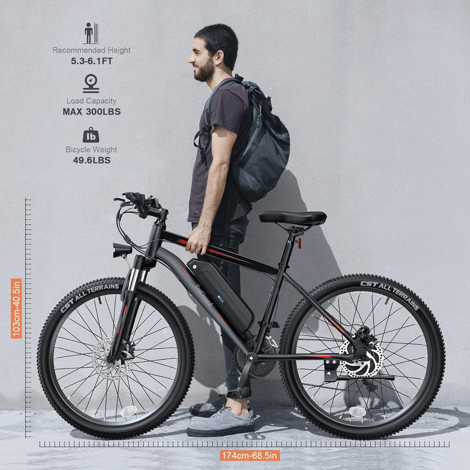 Wooken Electric Bike for Adults with Peak 750W Motor, 27.5'' Ebike with 48V 499WH Removable Battery, Up to 55Miles Electric Mountain Bike, 21.6MPH Adults Electric Bicycle with LCD Display, 21 Speed