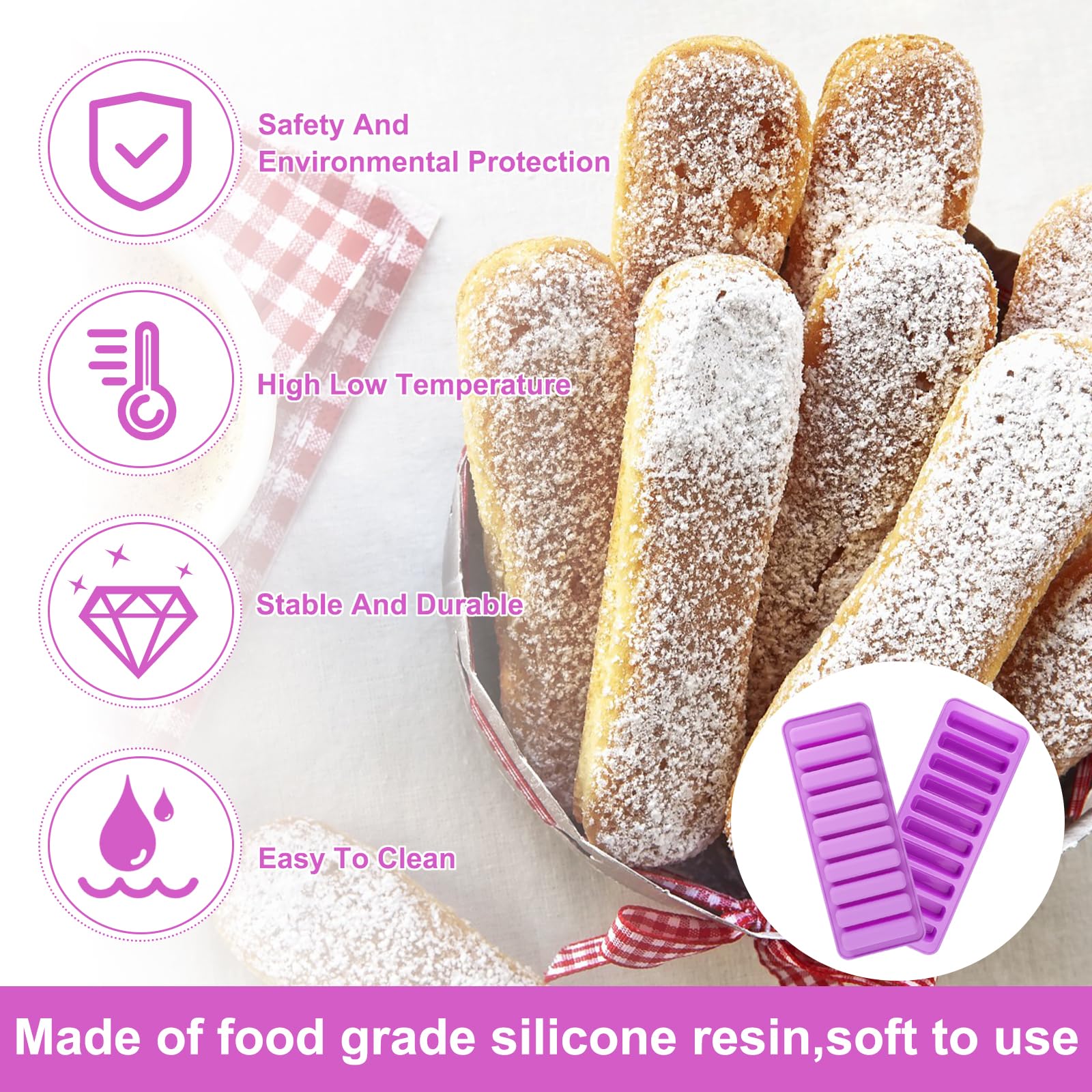 2 Stampi In Silicone Per Barrette Energetiche - 20 Scomparti, Rettangolari, Per Forno E Frigo - Foto 4