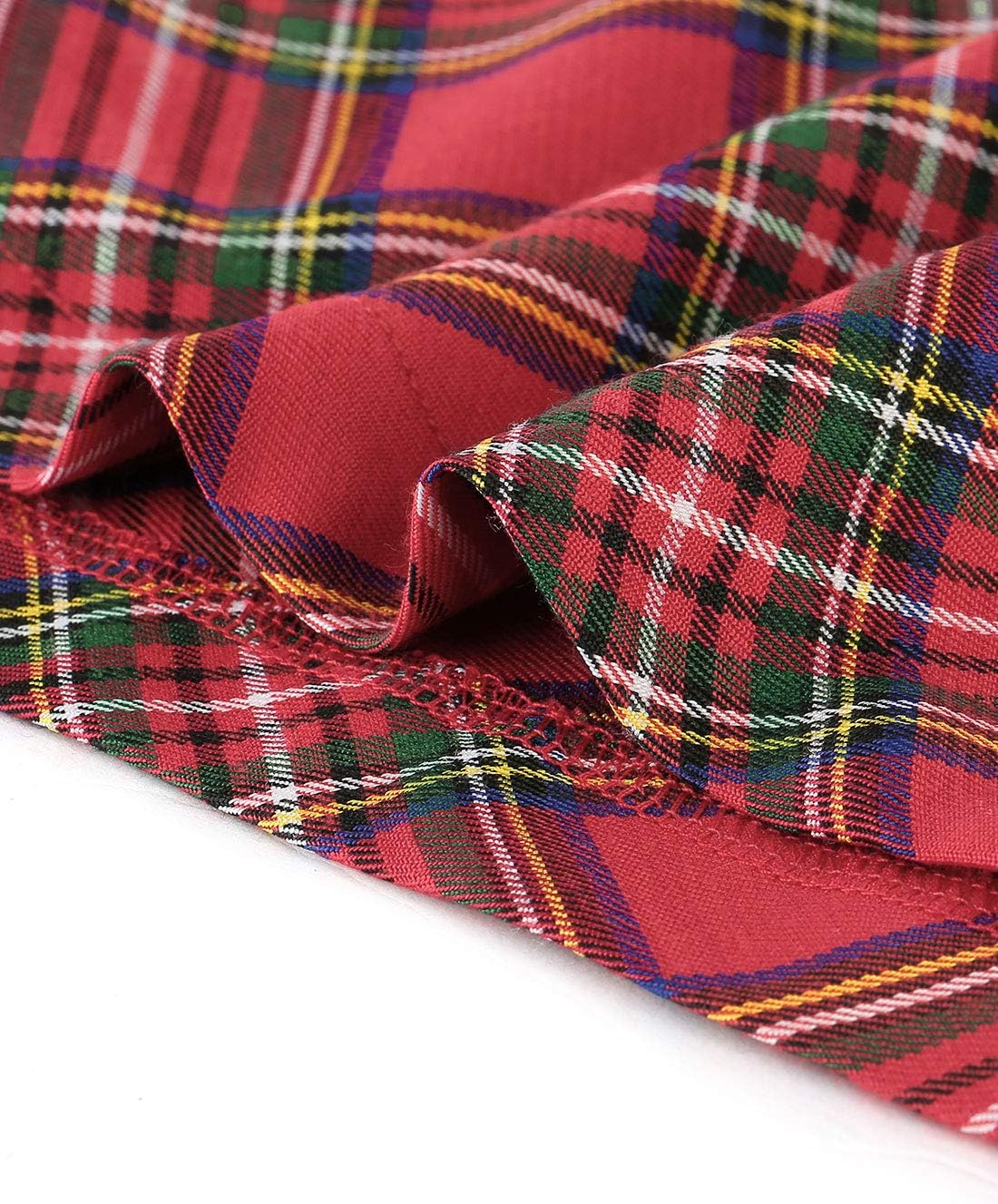 Allegra K Women's Tartan Plaid Christmas High Waist Belted Vintage A-Line Midi Skirt - Image 6