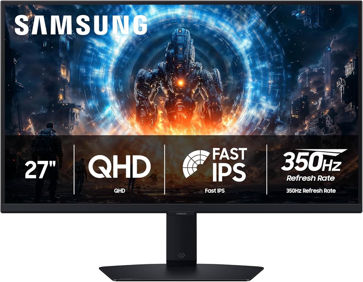 Samsung 27” Odyssey G6 G60F QHD Gaming Monitor | 350Hz Refresh Rate, Fast IPS panel, VESA DisplayHDR™ 400, NVIDIA G-Sync Compatible, AMD FreeSync™ Premium (LS27FG60DENXZA)