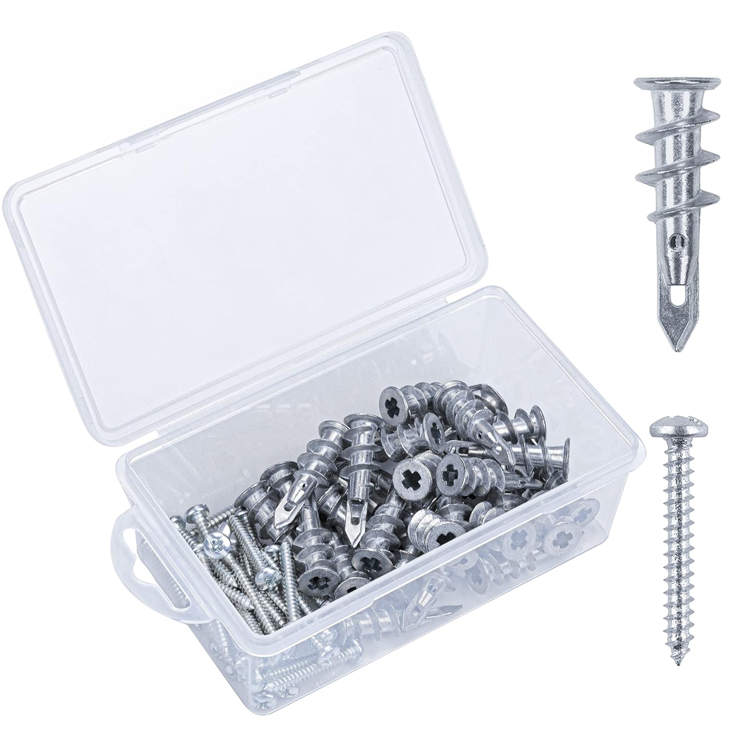 Zinc SelfDrilling Drywall Anchors, 60PCs Hollow Wall Anchors and
