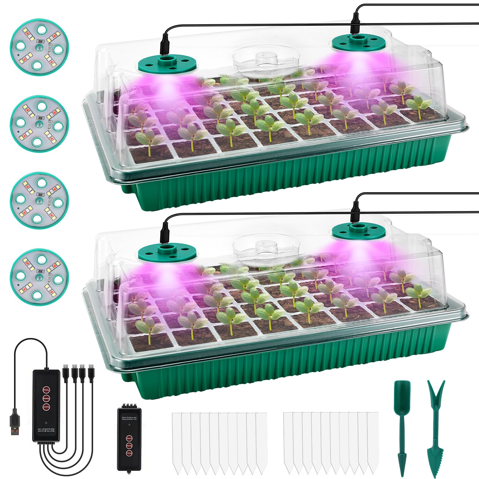 Kit Germinazione Semi VEEKAY Con Luci LED - Serra Interna Autoinnaffiante Con Timer