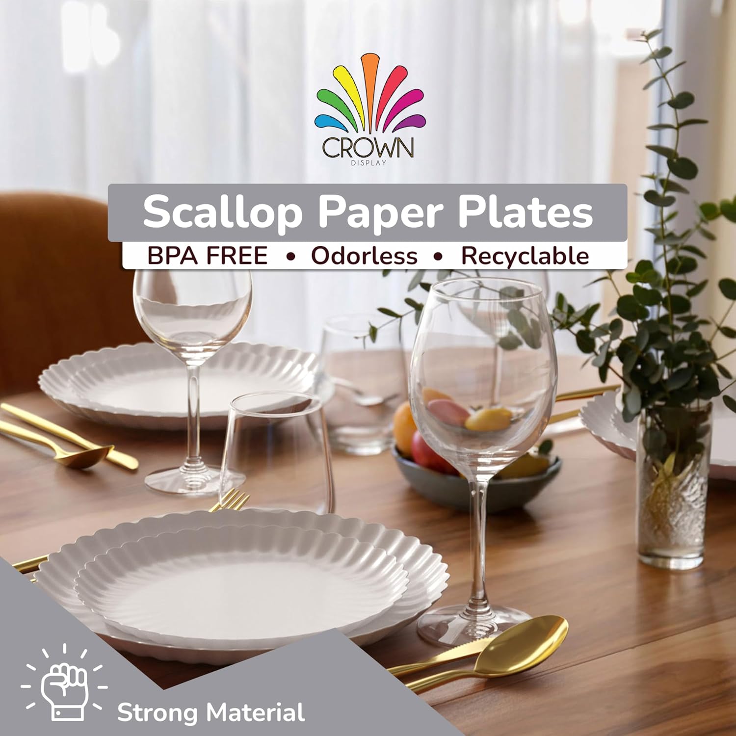 Trendables Floral Paper Plates 8.5 Inch & 10.5 Inch 80 Pcs Dinner Plate Set Fancy Disposable Plates for Party for 40 Guests 40 X 8 & 40 X 10 Large & Small Paper Plate Set for Parties Snow
