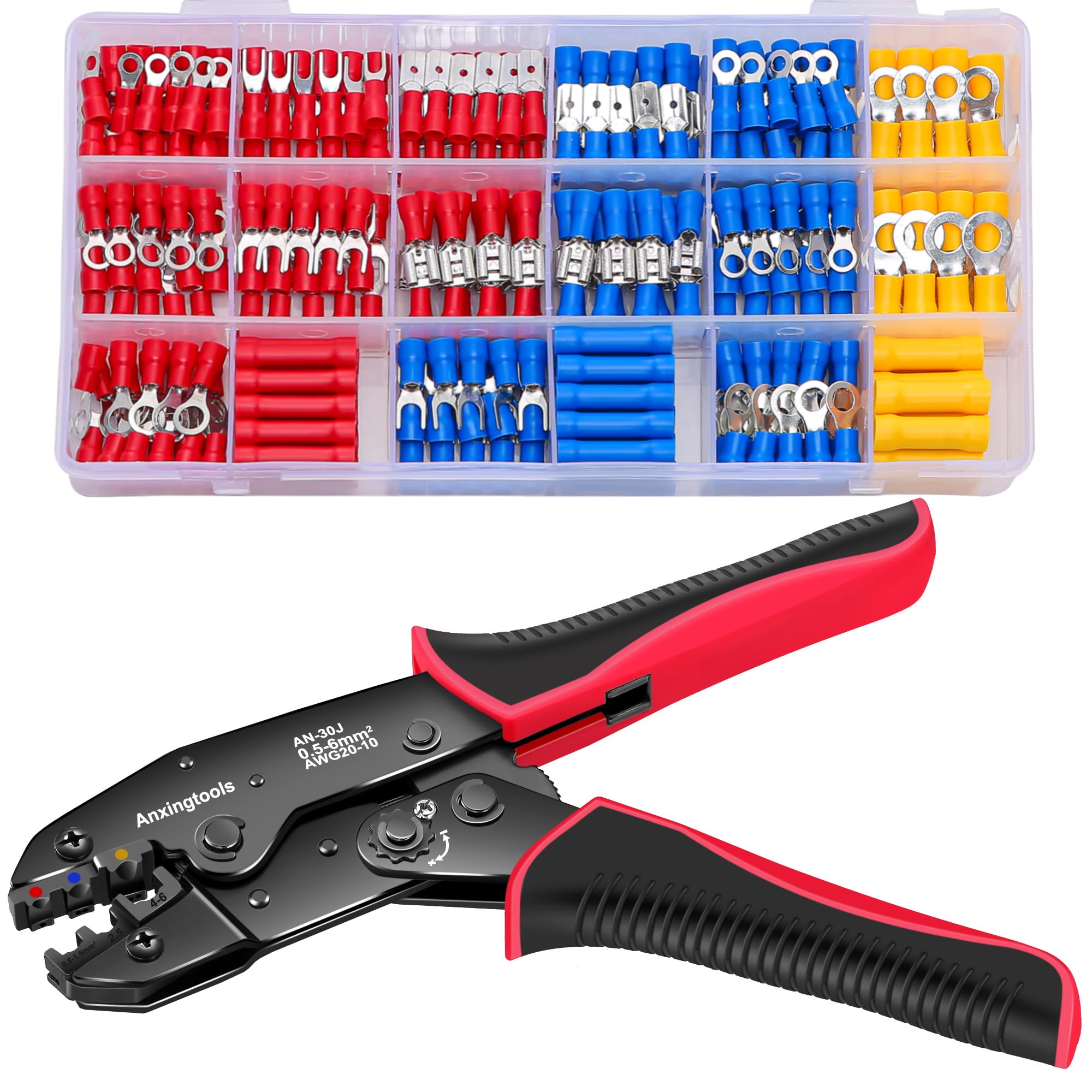 Kit d'outils de sertissage pour bornes de fil isolées avec 350 cosses