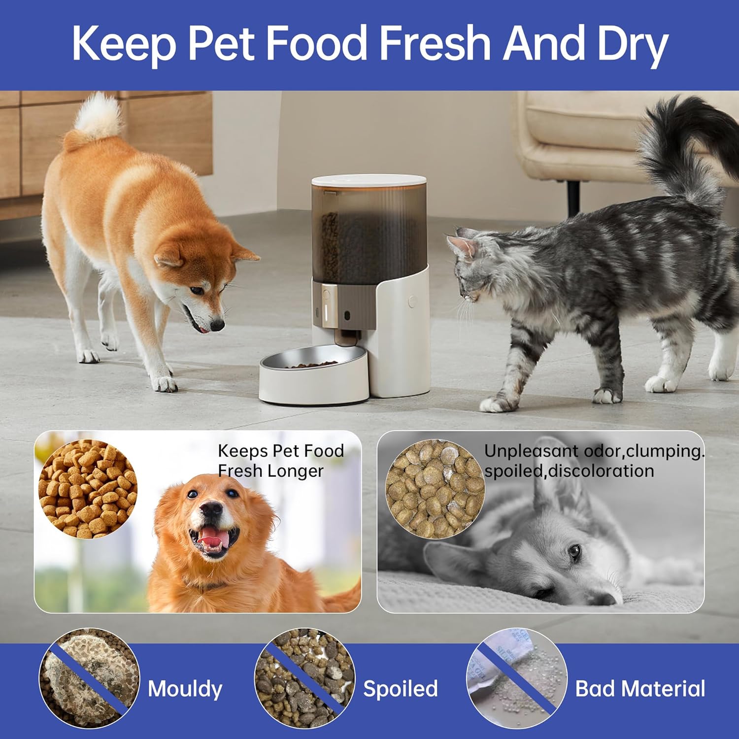 24-Pack Pet Food Desiccant Bags,Compatible with Petlibro Automatic Cat dog Feeders,Keep Pet Food Dry and Fresh