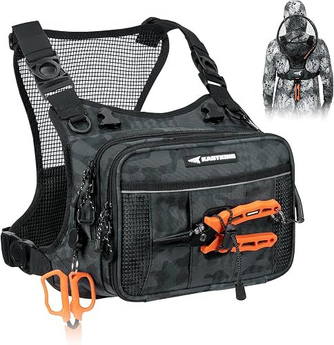 KastKing BaitSpace Fishing Chest Pack, Water-Resistant Chest Bag for Men