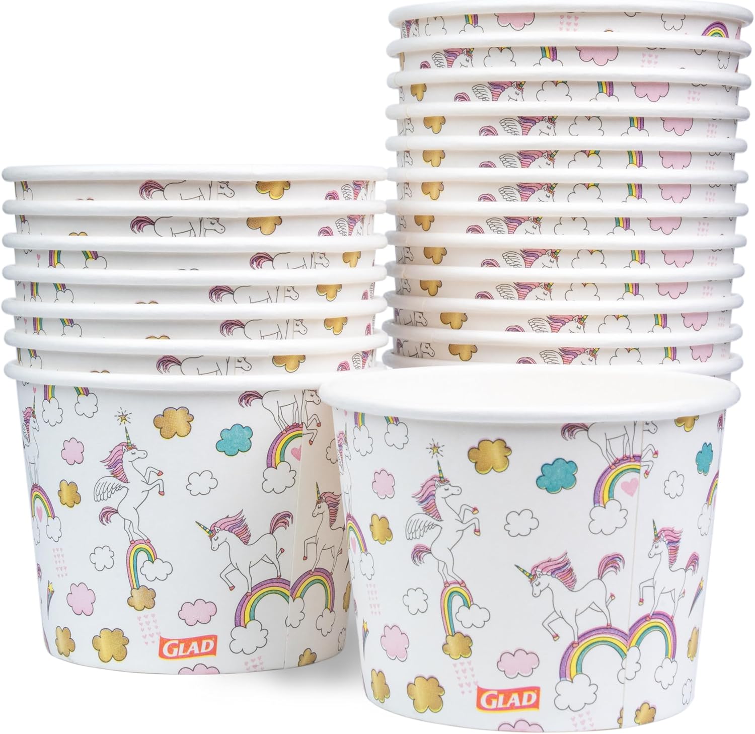 Glad for Kids Unicorn Paper Snack Bowls, 20 Count, Lids Not Included
