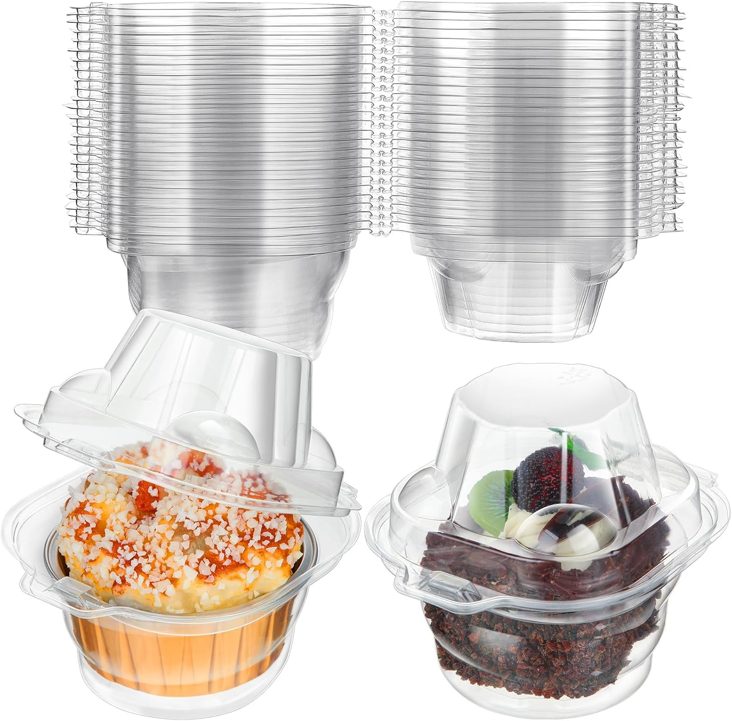 300 Pcs Individual Cupcake Containers Bulk Disposable