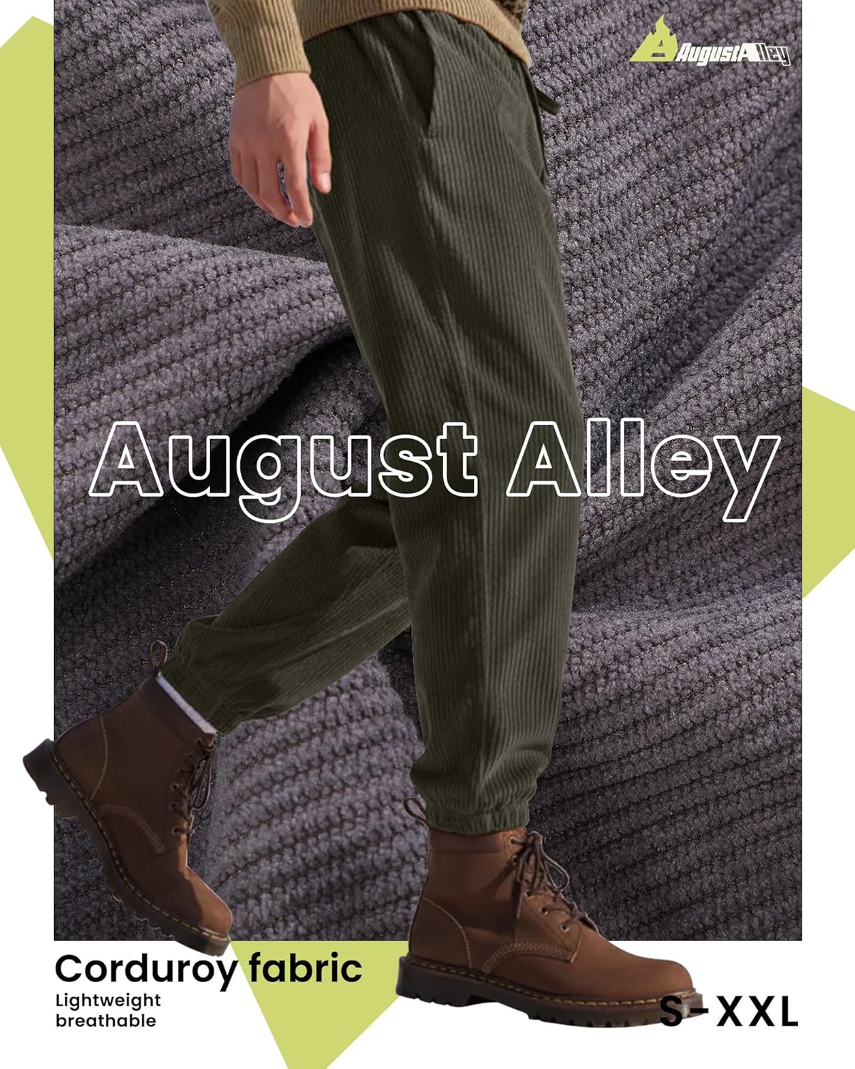 3 Pack Men's Corduroy Joggers Pants Casual Baggy Sweatpants Drawstring Elastic Waist Tapered with Pockets - Image 6