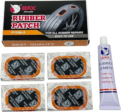 PAX 24 parches de reparación de neumáticos de tubo interior de 1.339 x 2.047 in con cemento de 20 cc, kit de reparación de neumáticos de perforación