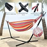 Yardlab 9Ft Double Camping Hammock with Steel Stand, Red | Steel Stand included