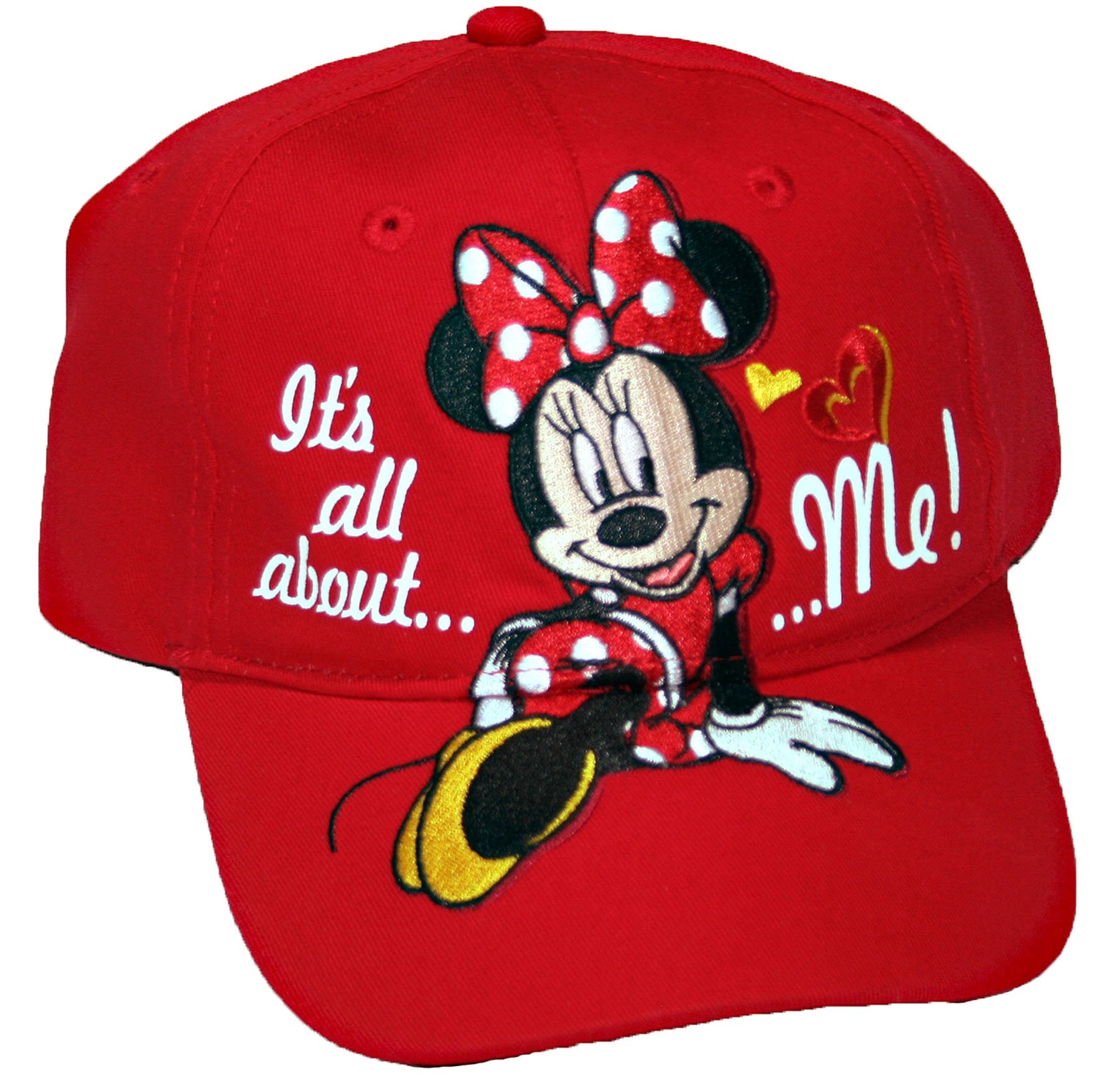 Disney Girls' It's All About Me Minnie Mouse Baseball Cap, Red