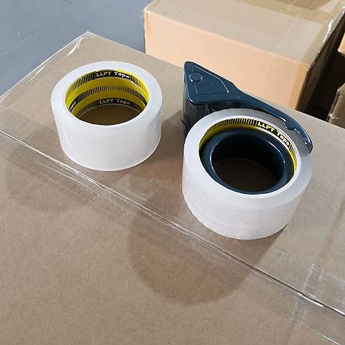 Miniatura 7 de LLPT Cinta de embalaje de 1.88 pulgadas x 65 yardas cada uno, paquete de 8 unidades, color blanco transparente, resistencia industrial, fuerte
