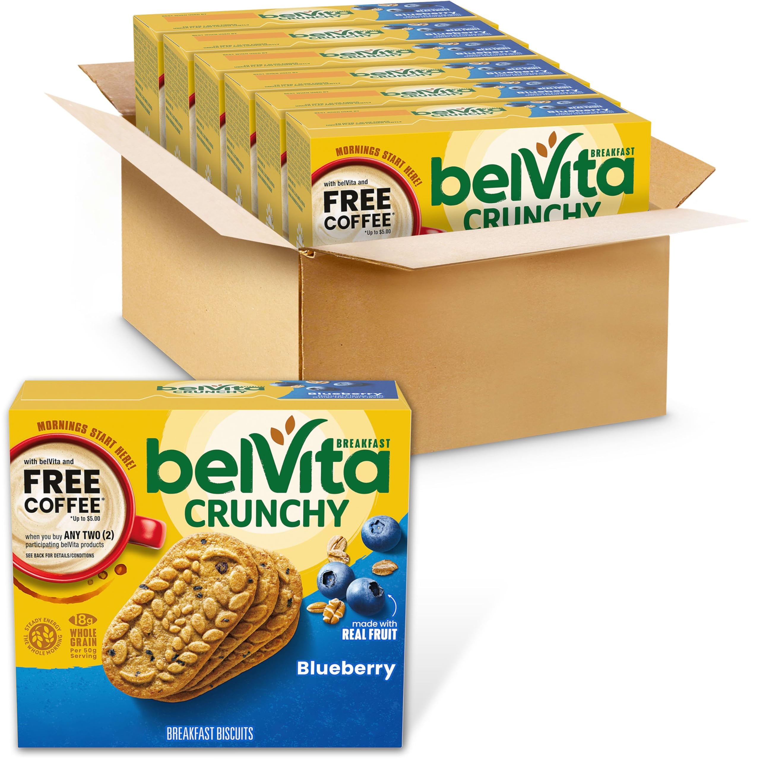 belVita Blueberry Breakfast Biscuits Box of 5 8.8 oz (Pack of 6)