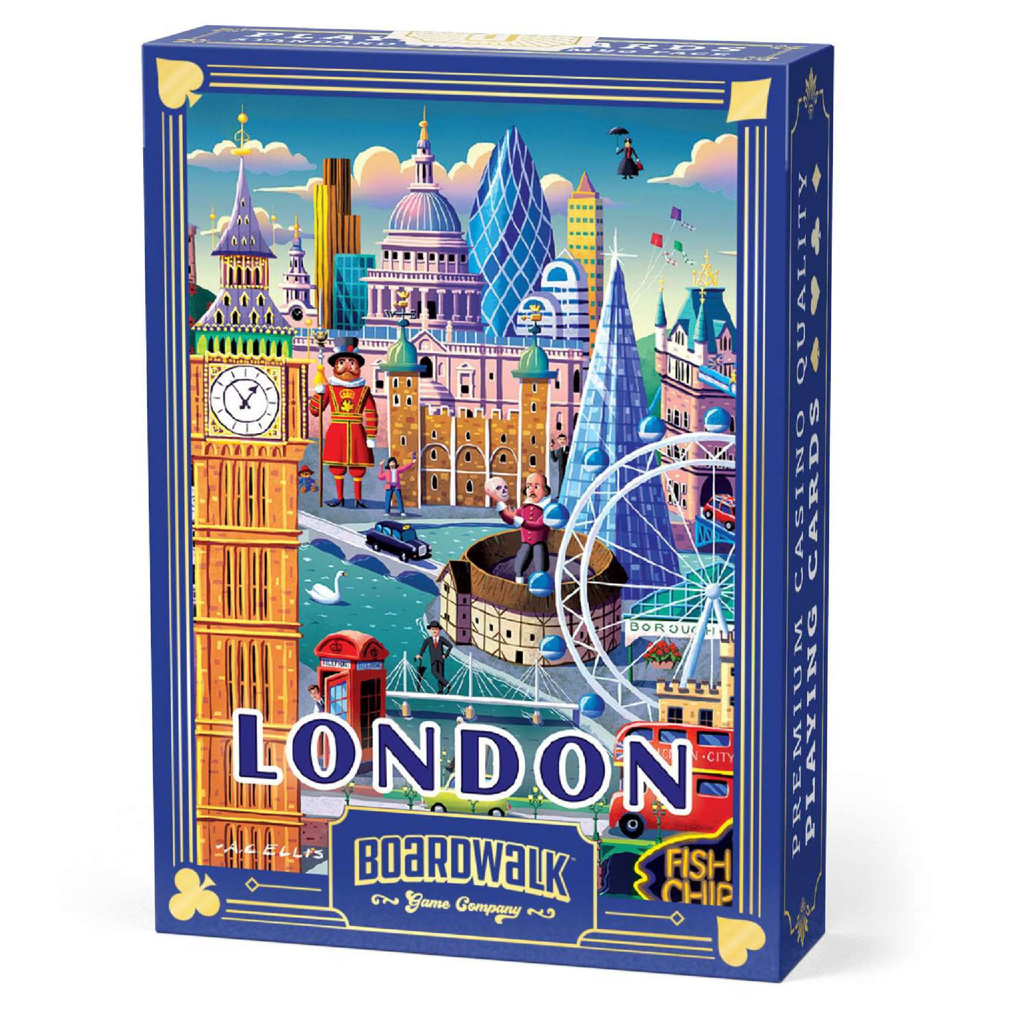 Boardwalk Puzzles Premium Featherlight Unique Playing Cards, Fun Themed Deck for Home and Travel | London
