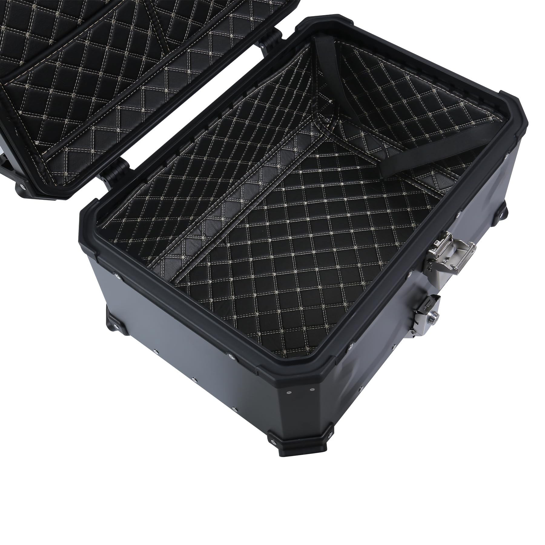 Samger - Maletín para moto (65 L, aleación de aluminio, forro de piel, desmontable, con cerradura)