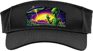 Cool Green Alien Extra Terrestrial Graphic Sport Sun Visor