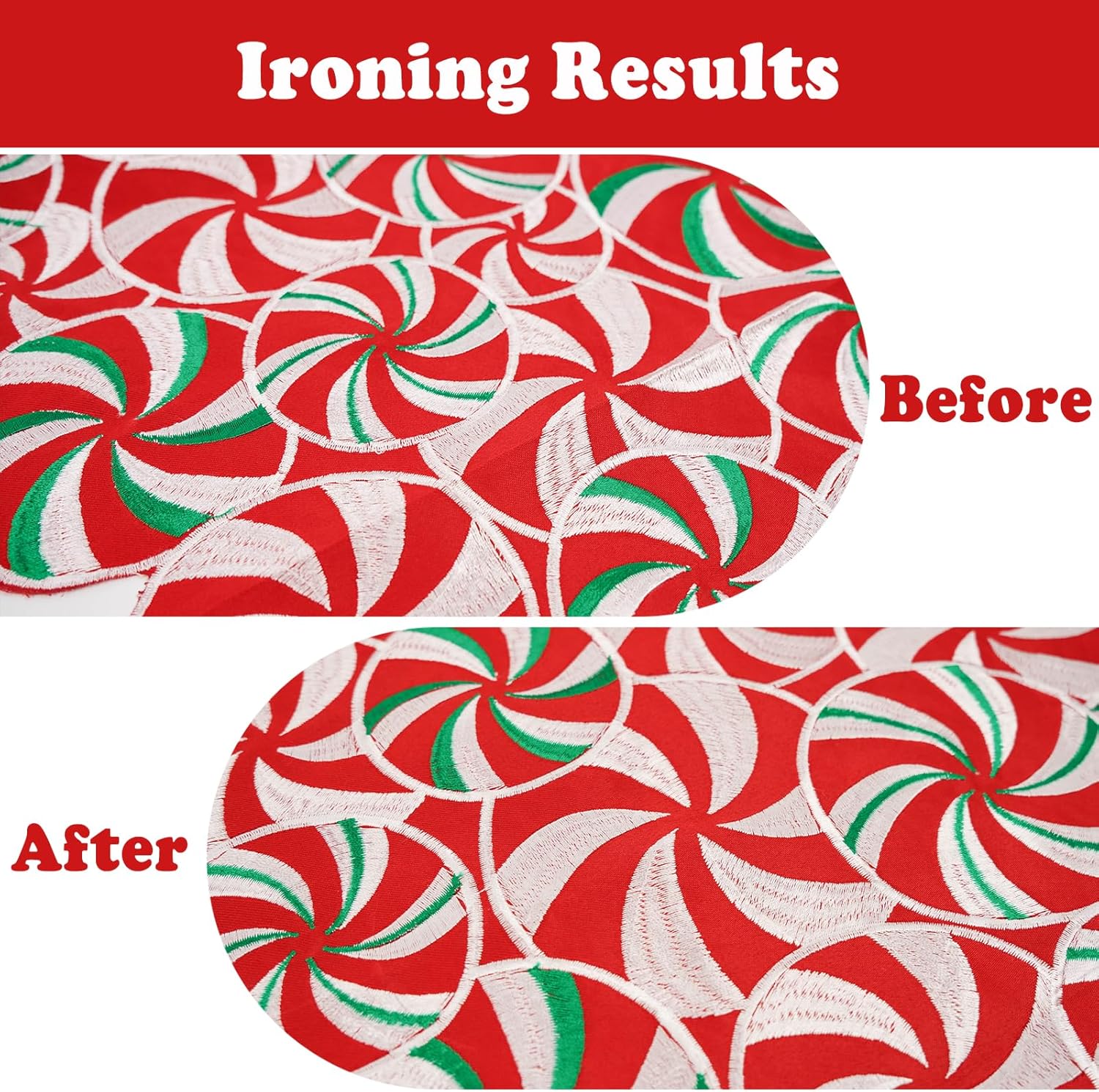 Candy Cane Christmas Decorations Peppermint Table Runner for Home Seasonal Red Winter Xmas Holiday Indoor Kitchen Dining Decor 14x70 Inch