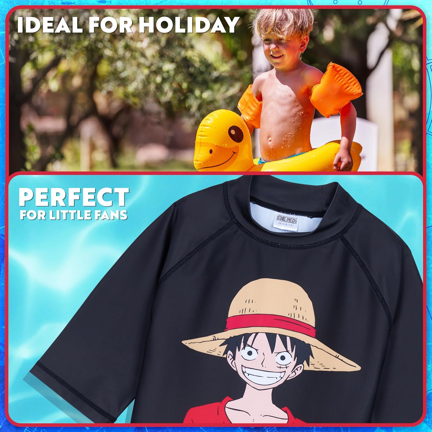 Get Trend Swimsuit Set for Boys Teens 2 Pcs with Swimming Trunks and Boys Rash Guard for Beach Trip Holiday Essentials
