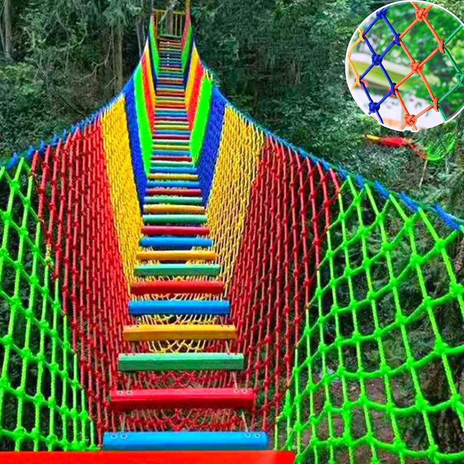 HAPPLiGNLY Safety Net Child Climbing Net, Stair Fence Net Playground Swing Protective Net, Outdoor Kids Hammock Railing Garden Bridge Decoration Background Net Rope Netting (Size : 3x4m(9x13f