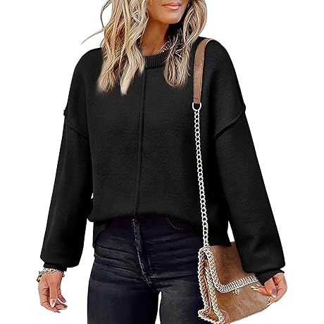 KIRUNDO Women's Long Sleeve Crewneck Pullover Sweatshirt