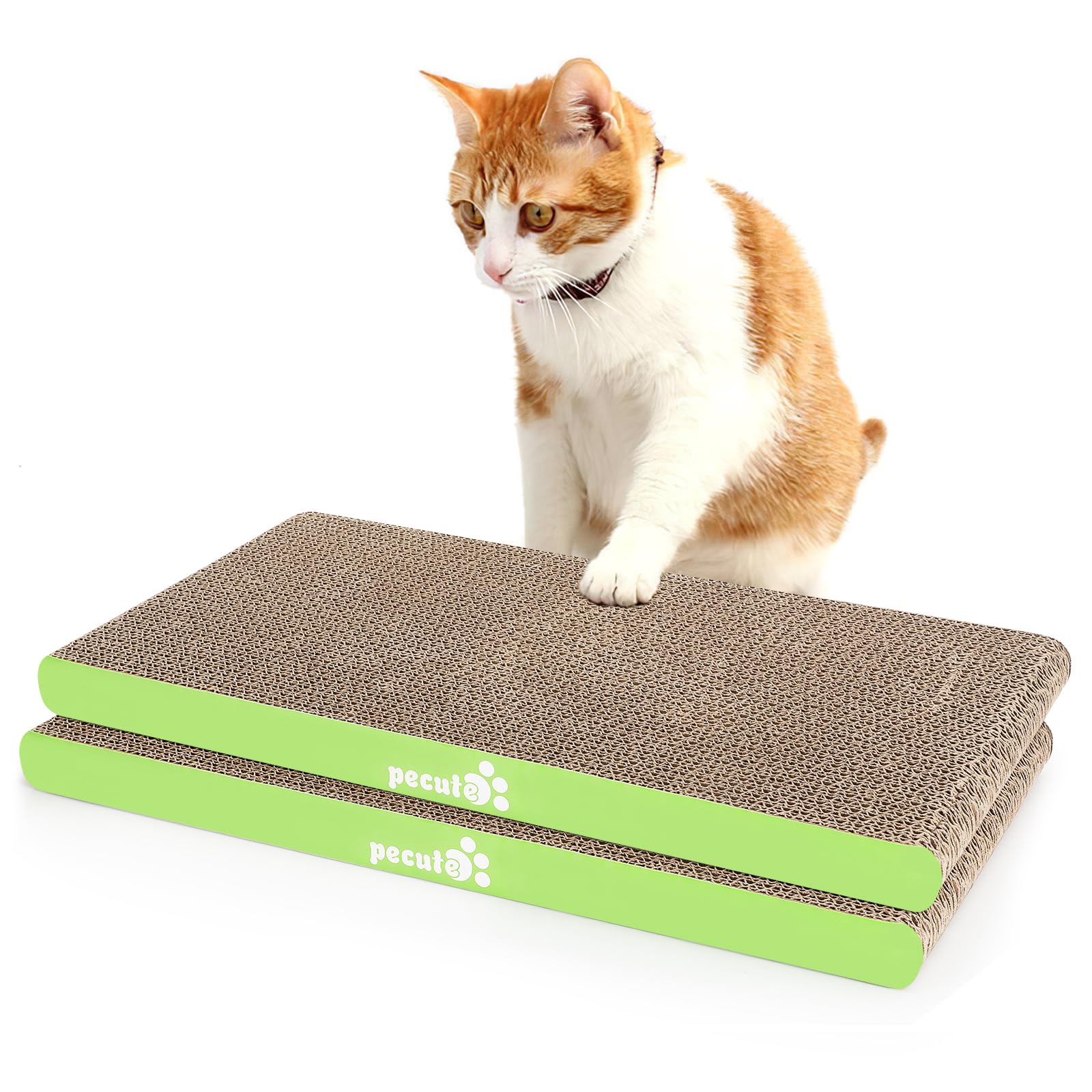 Pecute Tiragraffi per Gatti (2 PCS),Graffiatoio per Gatti Cartone, Gatto graffiatoio di Ricambio, Gattino Tiragraffi Gatto Piccolo Medio Lettino per Gatti con Erba Gatta Inclusa,L