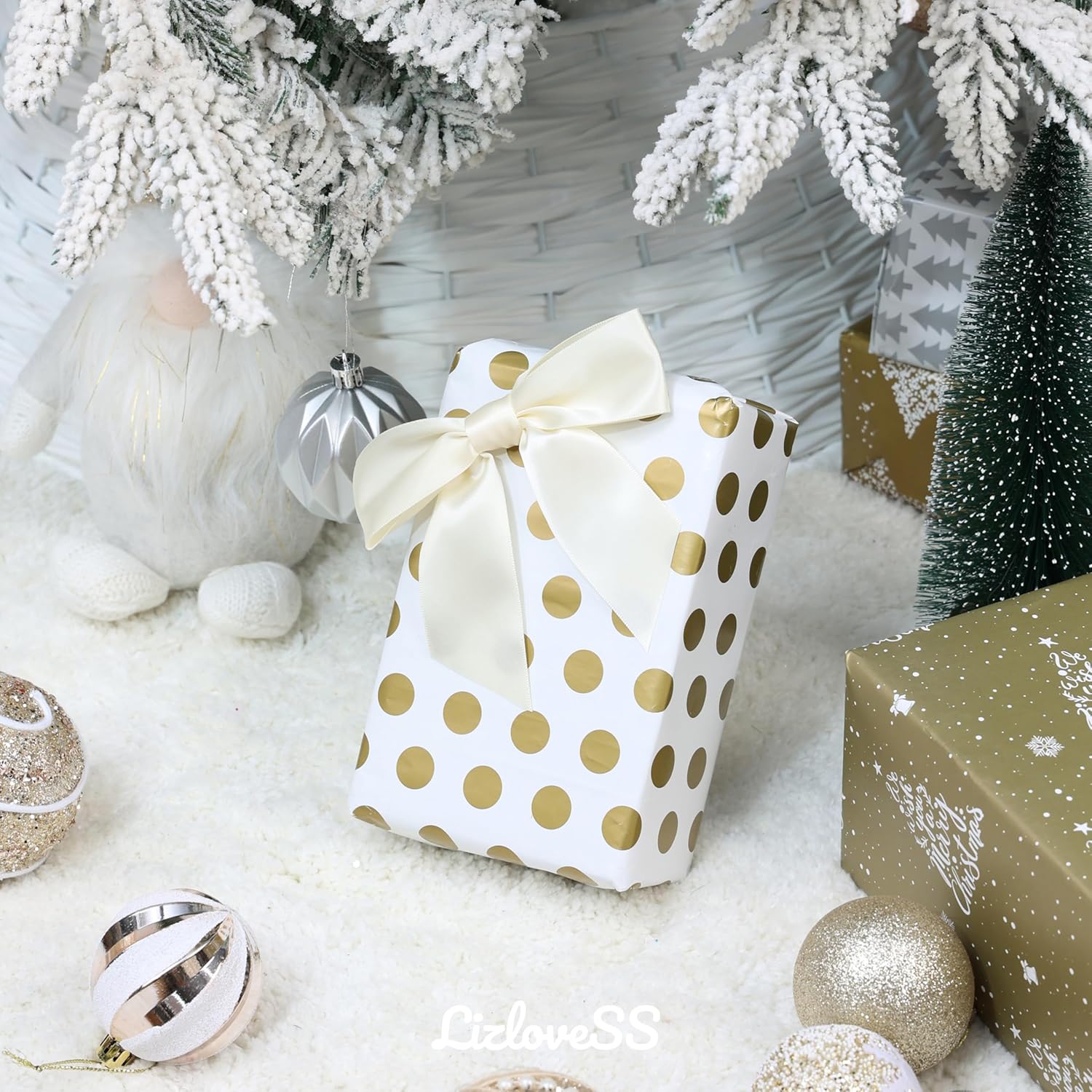 Ivory Satin Ribbon Twist Tie Bows 5 Inch Pre-Tied Ivory Gift Bows for Crafts, Treat Bags, Party Favors, Wedding, Baby Shower, Candy Apple, Christmas Tree (36 Pack) - Image 4