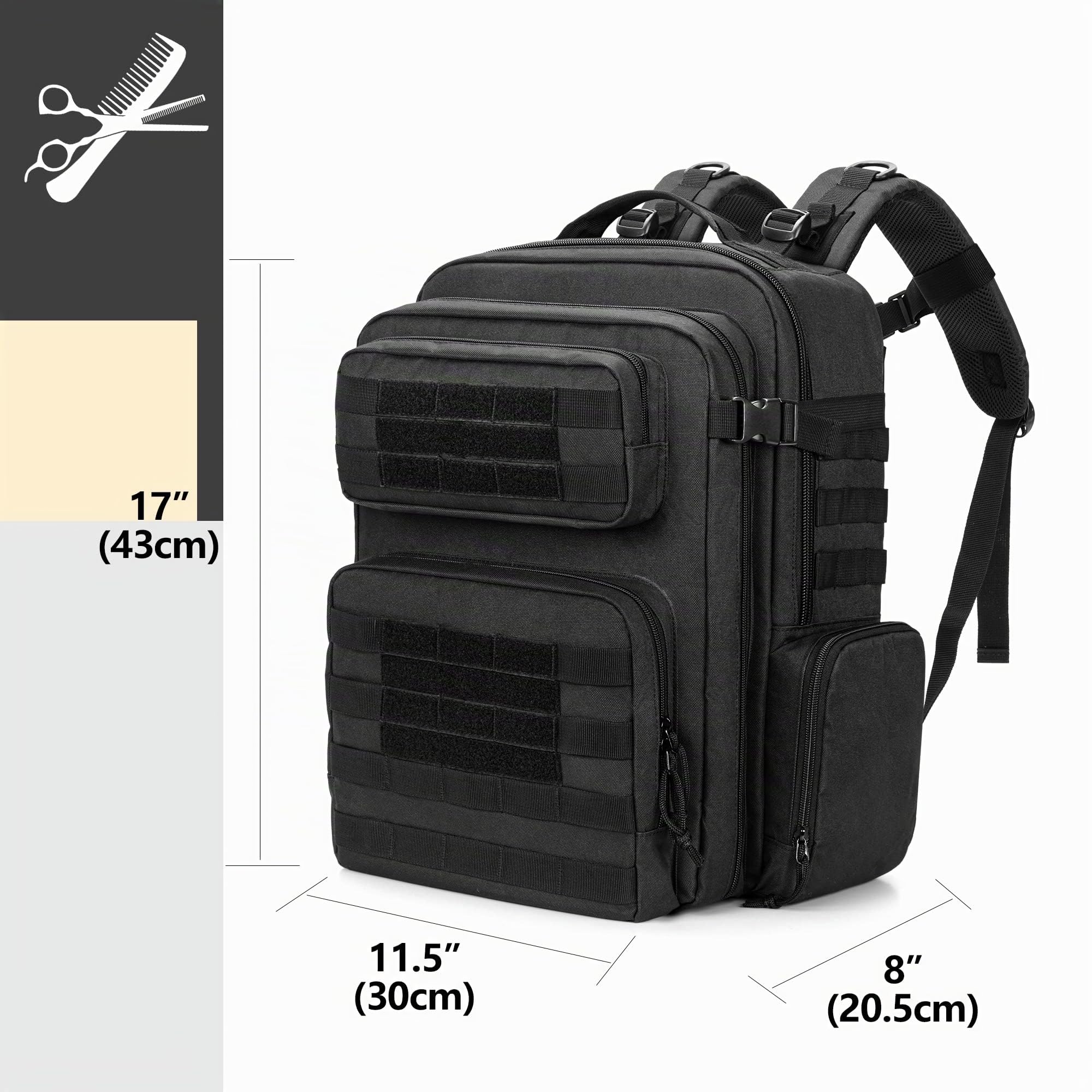 BAFASO Mochila de Peluquería, Bolsa de Viaje para Peluquería Solo Bolsa | Bolso Peluqueria Profesional para Herramientas de Peluquería, Negro