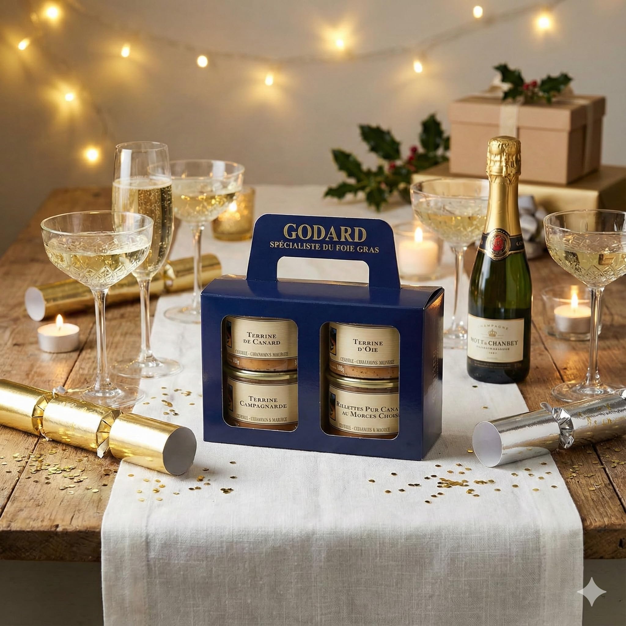 Estuche Godard Especialista del Foie Gras, 4 Terrinas y Rillettes de Paard, 130 g cada una