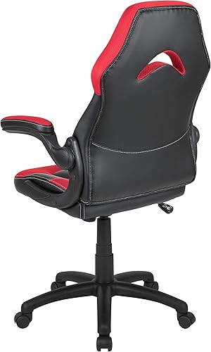 Miniatura 37 de Flash Furniture X10 - Silla giratoria de policarbonato ergonómica y ajustable con apoyabrazos abatibles; para videojuegos, juegos de carreras,