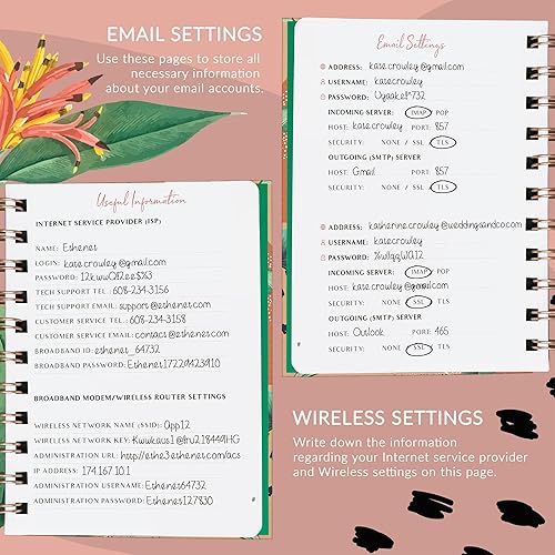 Miniatura 4 de PLANBERRY Libro de contraseñas premium - Pequeño organizador de direcciones de Internet con pestañas A-Z - Guardián de contraseñas de sitio web de