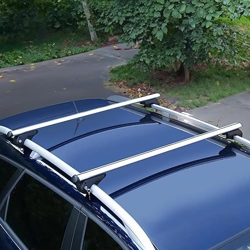 Miniatura 7 de OMAC Barras transversales portaequipajes para Pontiac Vibe 2003-2010 de aluminio gris antirrobo para viajes, kayak, canoa, surf, esquí, snowboard,