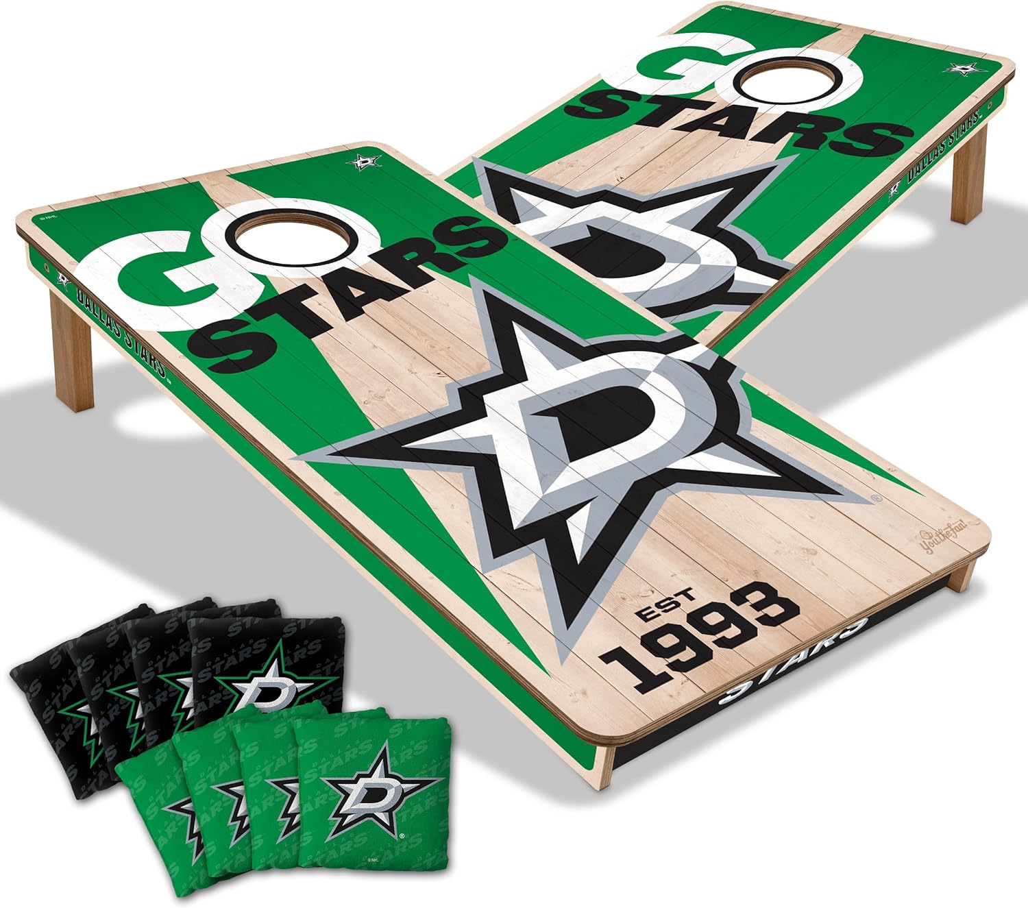 YouTheFan NHL 2’ x 4’ Professional Wood Cornhole Game with Logo Bags