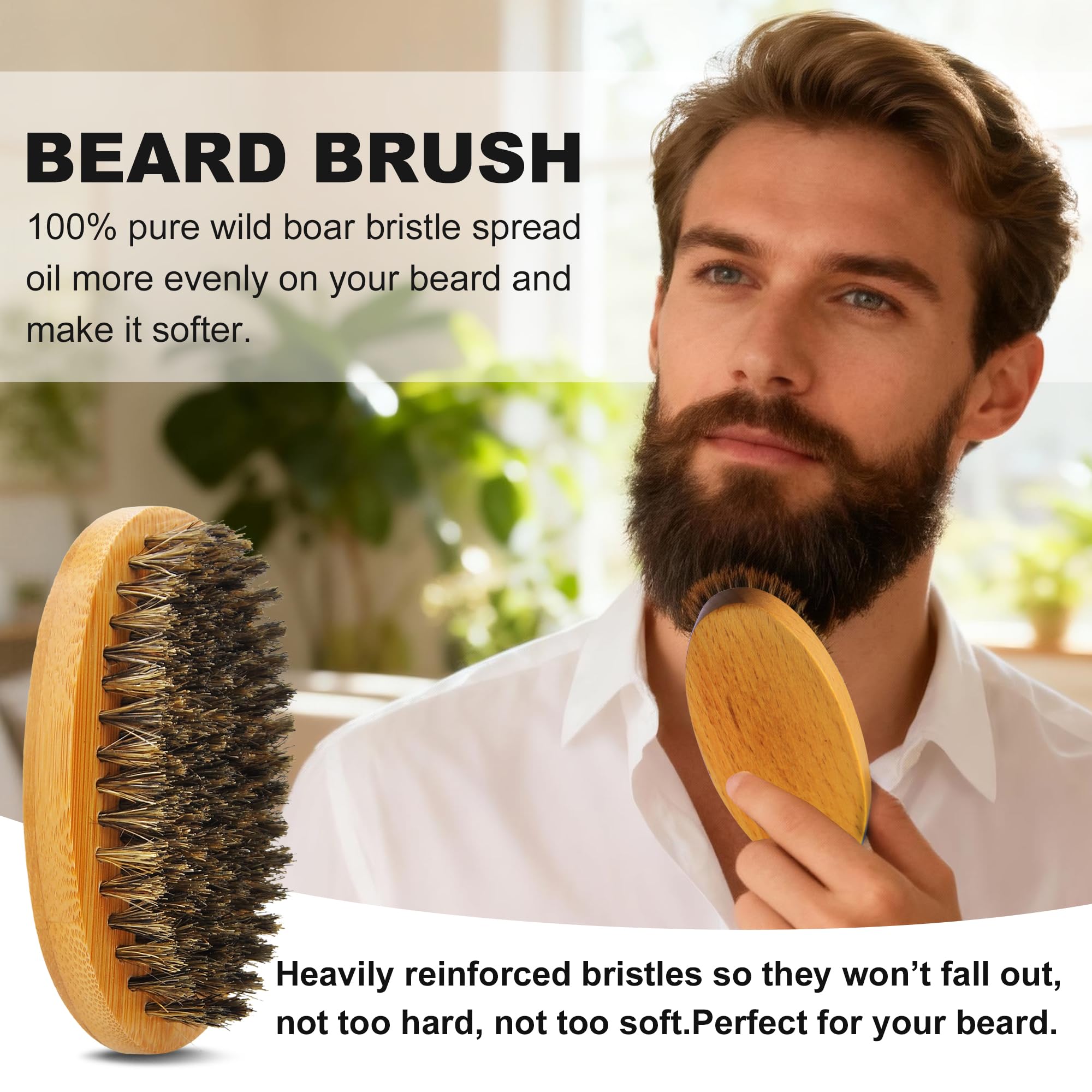 Beard Kit Beard Grooming Kit w/Beard Oil Balm Brush Comb Scissor e-Book Christmas Stocking Stuffers Gifts Ideas for Men Him Dad Boyfriend Husband Mens