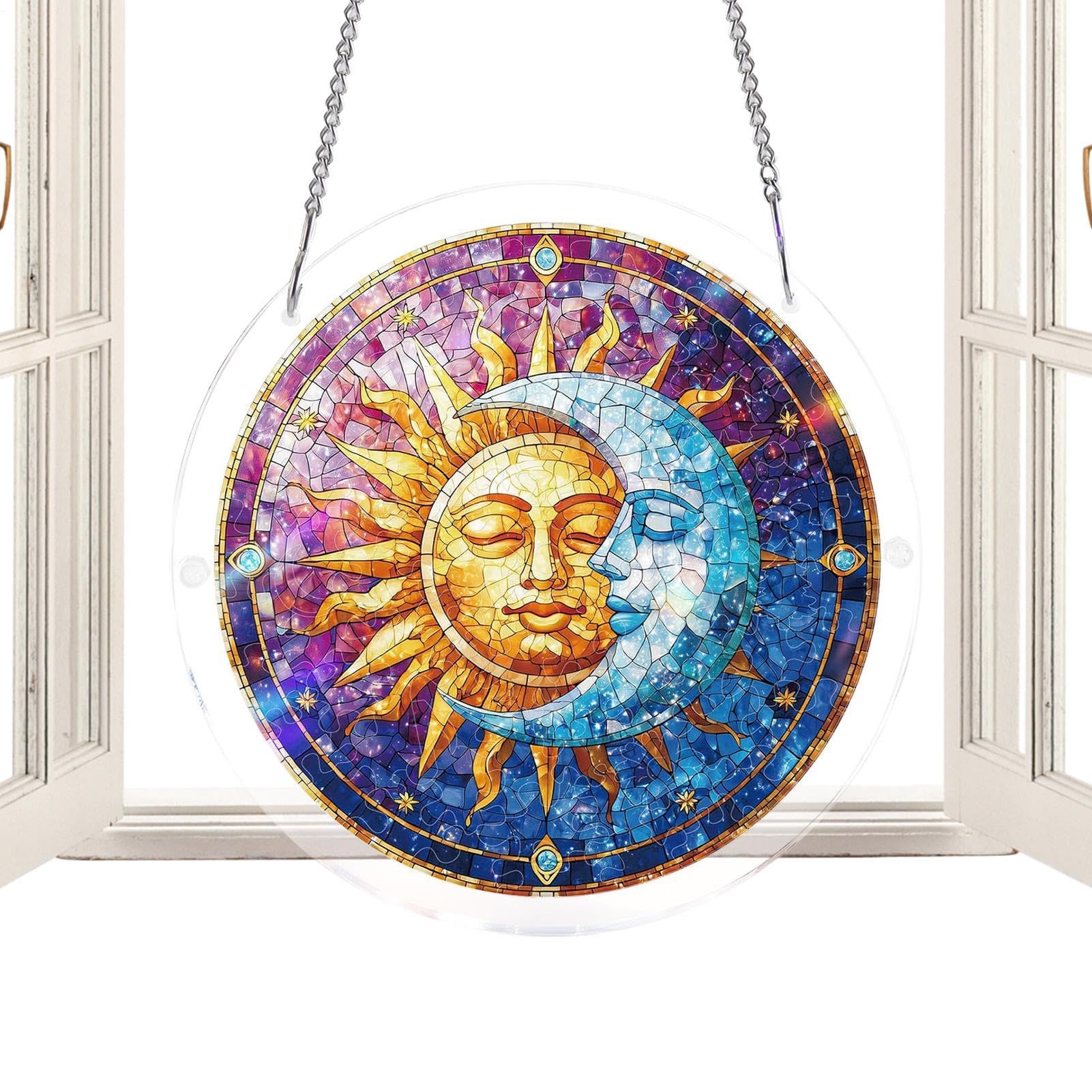 Vitrail attrape-soleil pour intérieur extérieur, déco mur et porte