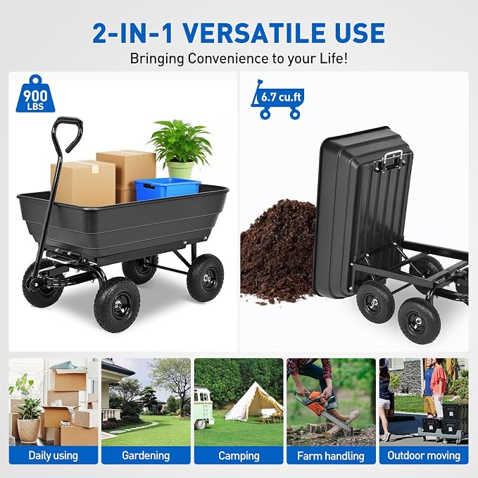 Carretilla Yesker 900lbs ruedas inflables todo terreno miniatura 6