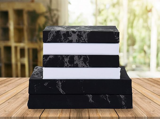 Elegant Comfort Luxury Soft Bed Sheets Marble Pattern - 1500 Premium Hotel Quality Microfiber Softness Wrinkle and Fade Resistant (4-Piece) Bedding Set, Twin/Twin XL, Black