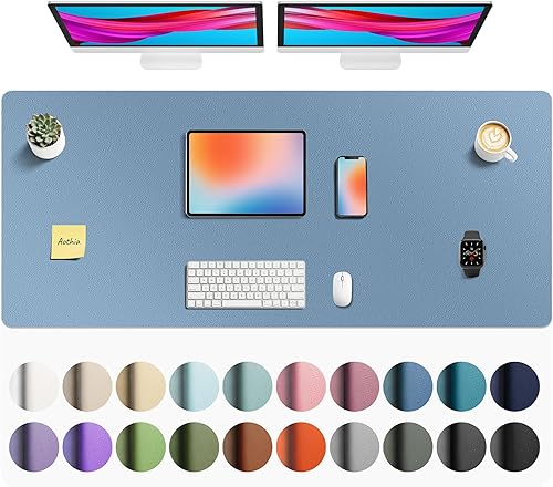 Miniatura 137 de Aothia - Protector de escritorio de cuero sintético, base para mouse, superficie antideslizante e impermeable para escribir y para laptop, para