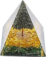 Vista 30 de Amazing Gemstone Organite Orgone Pyramid Extra Large 95MM - Orgone Energy Pyramid with Evil Eye, Hematite, Tiger Eye,Black Obsidian Crystals&Healing