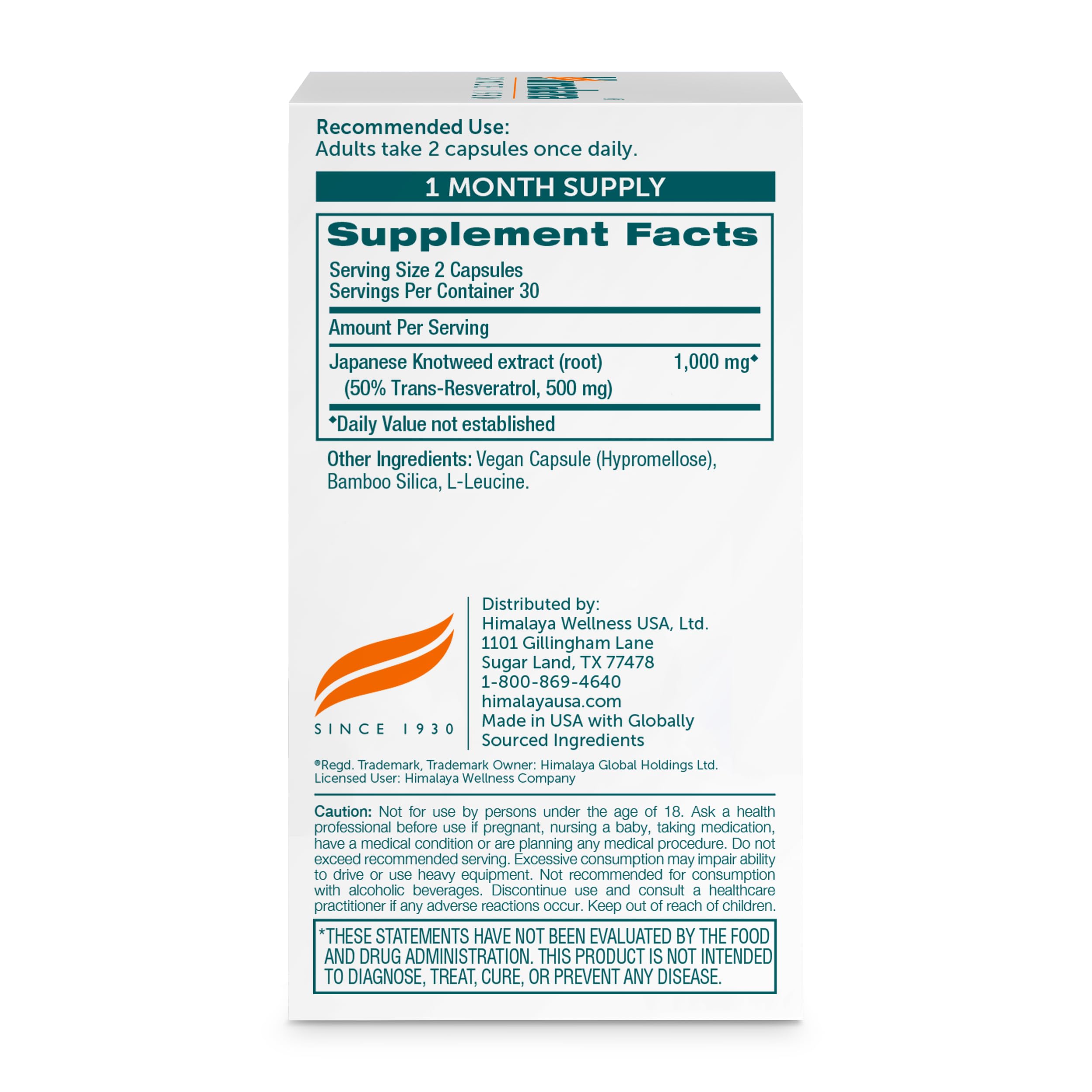 Himalaya Resveratrol Supplement, 1,000 mg of Resveratrol, 60 Vegan Capsules — Amazon image 2