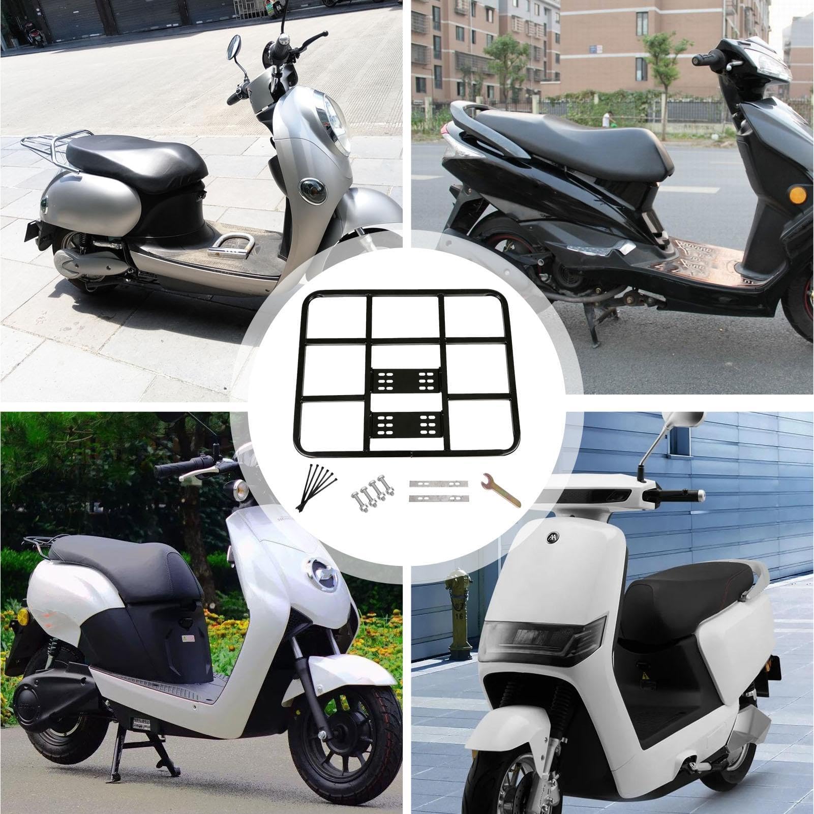Portaequipajes para vehículos – Estante trasero universal de metal de 60 cm, estante de carga de alta resistencia, soporte de almacenamiento de bicicleta eléctrica, transporte resistente, estante para