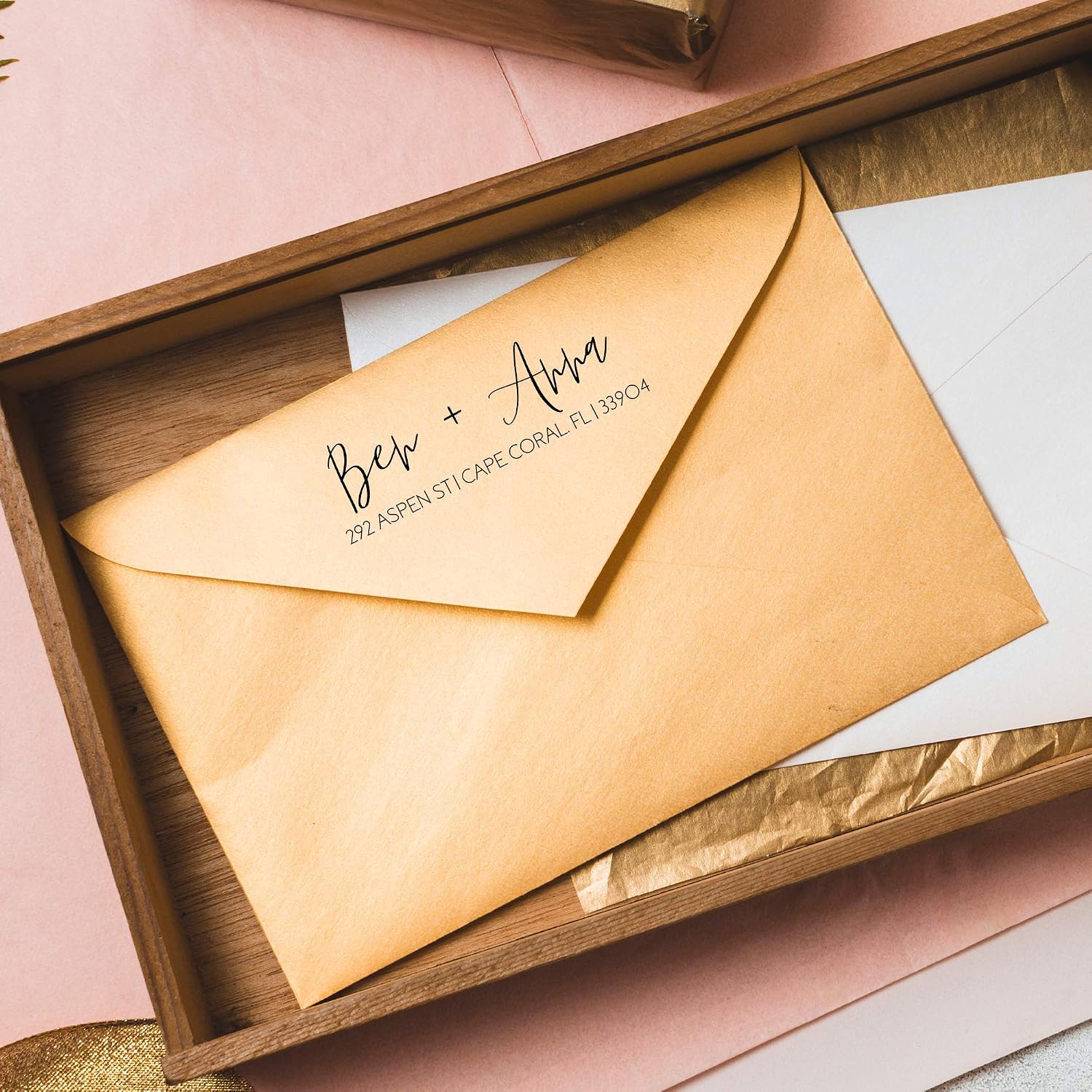 Return Address Stamp | Personalized Self Inking Address Stamp | Modern Address Stamps | Custom Return Address Stamper | Custom Rubber Address Stamp (Modern Brush Script)