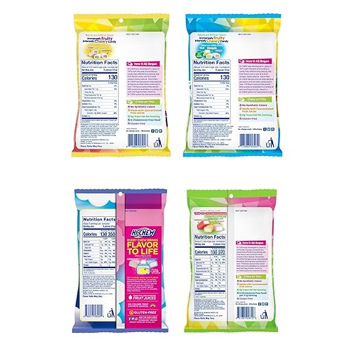 Miniatura 56 de HI-CHEW Mezcla variada a granel, más de 220 piezas, 4 bolsas de pie, combinaciones de frutas tropicales dulces y ácidos, dulces suaves y divertidos