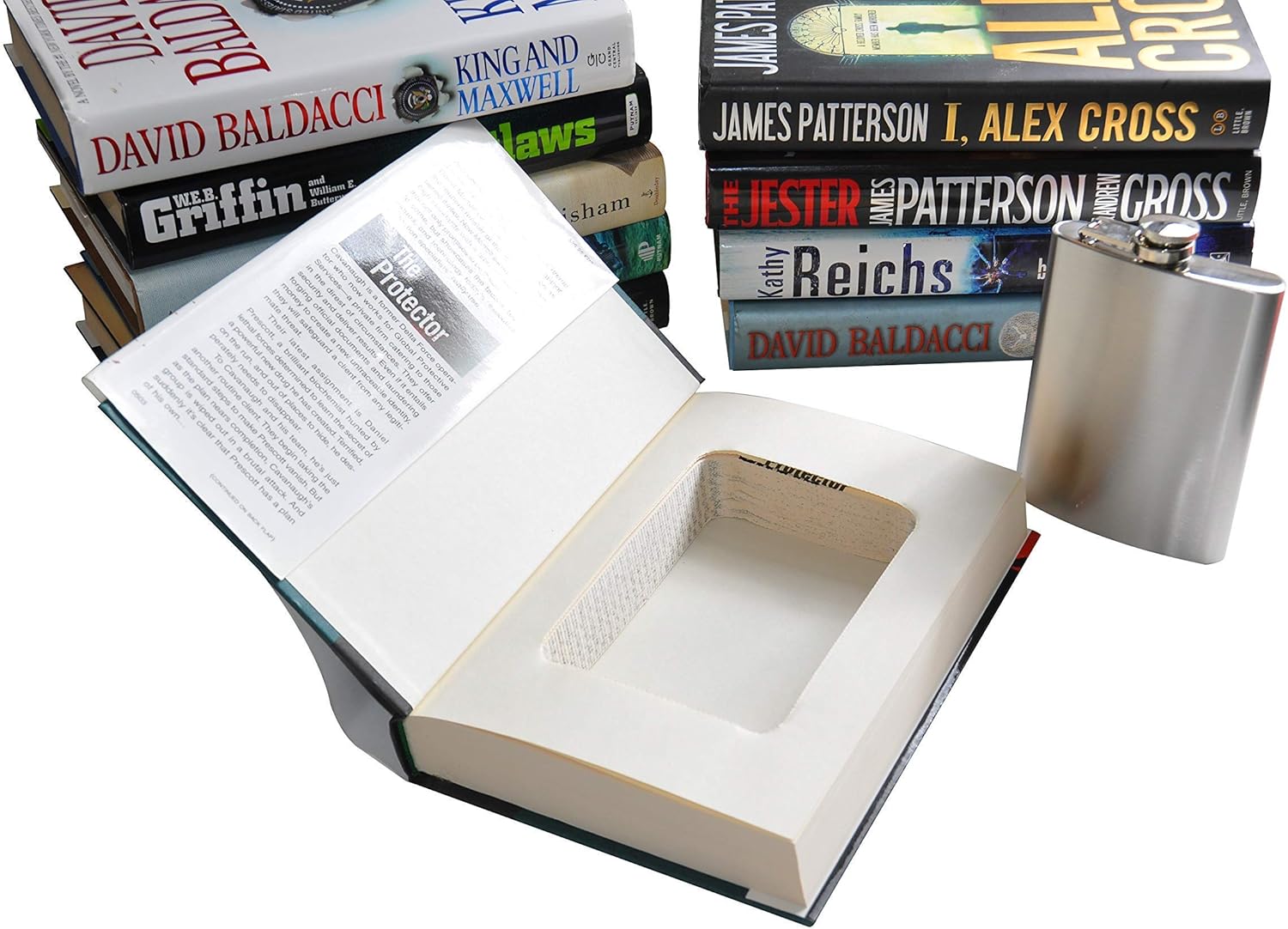 Hidden Flask Book Safe - Funny Gift - Genuine Book - BookMods Hidden Diversion Stash Gift Box - 8oz Stainless
