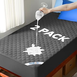 BEDLORE 2 Pack Waterproof Mattress Protector, Twin XL Size Mattress Pad